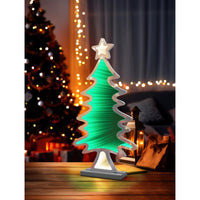 Celebrations LED Warm White & Green Tree Animated Decor 23.62 in. (Pack of 4)