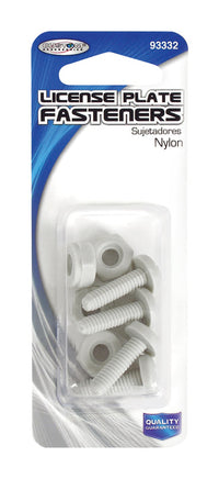 Custom Accessories White Nylon License Plate Fasteners (Pack of 12)