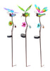 Alpine Solaris Multicolored Glass/Metal 36 in. H Butterfly/Hummingbird/Dragonfly Outdoor Garden Stak (Pack of 9)