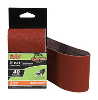 Gator 21 in. L X 3 in. W Aluminum Oxide Sanding Belt 40 Grit Extra Coarse 2 pc