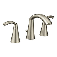 Brushed nickel two-handle high arc bathroom faucet