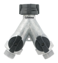 Gilmour Metal Threaded Male Y-Hose Connector with Shut Offs