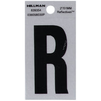 Hillman 2 in. Reflective Black Mylar Self-Adhesive Letter R 1 pc (Pack of 6)