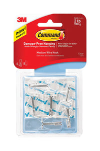 3M Command Medium Plastic Hook 2-1/6 in. L 6 pk (Pack of 4)