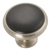 Hickory Hardware P427-SNB 1-3/8" Round Satin Nickel/Black Tranquility Cabinet Knob