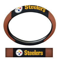 NFL - Pittsburgh Steelers Football Grip Steering Wheel Cover 15" Diameter