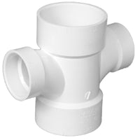 Charlotte Pipe Schedule 40 3 in. Hub X 3 in. D Hub PVC Sanitary Tee 1 pk