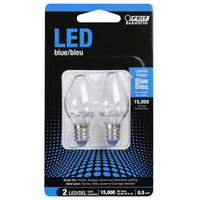 Feit C7 E12 (Candelabra) LED Bulb Blue 0.5 Watt Equivalence 2 pk