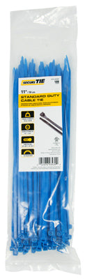 Standard Duty Cable Tie, Blue, 11-In., 100-Pk.