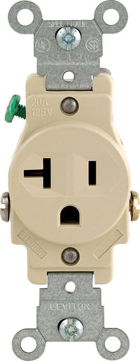 Leviton 20 amps 125 V Single Ivory Outlet 5-20R 1 pk