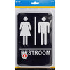 Hillman English Black Restroom Plaque 9 in. H X 6 in. W (Pack of 3)