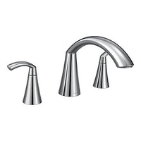 Chrome two-handle high arc roman tub faucet