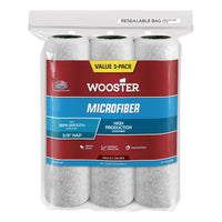 Wooster Microfiber 9 in. W X 3/8 in. Paint Roller Cover 3 pk