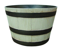 Southern Patio 9.21 in. H X 20.5 in. D Resin Whiskey Barrel Planter Birch