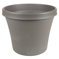 Bloem TerraPot Charcoal Resin Round Indoor/Outdoor Residential Terra Planter 16.9 H x 20.4 Dia. in.