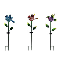 Infinity Assorted Metal 33.27 in. H Bird Solar Garden Stake (Pack of 12)