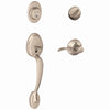 Schlage Plymouth, Accent Satin Nickel Entry Handleset 1-3/4 in.