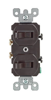 Leviton 15 amps Single Pole Toggle Switch Brown 1 pk