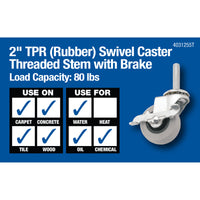 Titan Consumer Group 4031255T Rubber Swivel Caster 2 in.