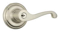 Brinks Push Pull Rotate Glenshaw Satin Nickel Entry Lever KW1 1.75 in.