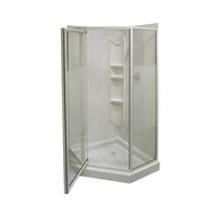 MAAX Himalaya 74-1/4 in. H X 38 in. W White Framed Shower Kit