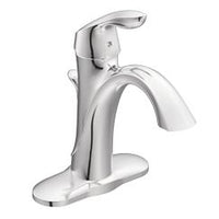 Chrome one-handle high arc bathroom faucet