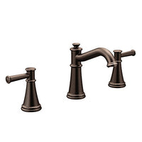 Oil rubbed bronze two-handle high arc bathroom faucet