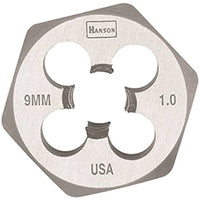 Irwin Hanson High Carbon Steel Metric Hexagon Die 9-1.00 mm 1 pc