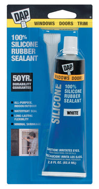 DAP White Silicone Rubber Door/Siding/ Window Sealant 2.8 oz