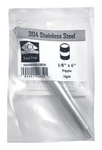 Smith-Cooper 1/8 in. MPT Stainless Steel 6 in. L Nipple