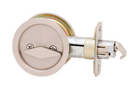 Kwikset Satin Nickel Metal Indoor Round Bed/Bath Pocket Door Lock