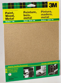 3M Aluminum Oxide Sandpaper 11 in. L 100 Grit Medium 5 pk