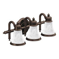 Oil rubbed bronze three globe bath light