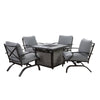 Living Accents Canzo 5 pc Black Fire Pit Set Gray