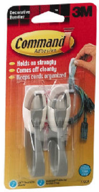 3M Command Medium Plastic Cord Organizer 3.7 in. L 2 pk