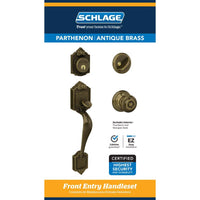 Schlage Parthenon Georgian Aged Bronze Single Cylinder Handleset and Knob Right or Left Handed