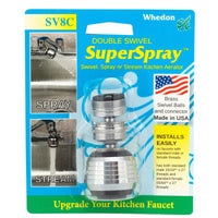 Whedon SuperSpray Dual Thread 15/16 in.- 27M x 55/64 in.-27F Chrome Plated Swivel Sprayrator