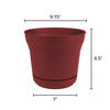 Bloem 8.5 in. H x 10 in. W Plastic Saturn Planter Burnt Red (Pack of 6)