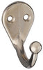 National Hardware 1.47 in. L Nickel Silver Zinc Clothes Hook 35 lb. cap. 2 pk