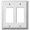 Amerelle Century Polished Chrome 2 gang Stamped Steel Decorator Wall Plate 1 pk