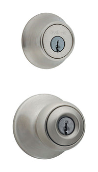 Kwikset Polo Satin Nickel Entry Lock and Single Cylinder Deadbolt 1-3/4 in.