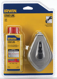 Irwin Strait-Line 4 oz Red Twisted Chalk and Reel Set 100 ft. White