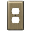 Amerelle Devon Brushed Brass Brass 1 gang Stamped Steel Duplex Outlet Wall Plate 1 pk