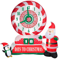 Gemmy LED Spinning Countdown Clock to Christmas Scene 9 ft. Inflatable