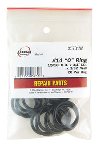 Danco 0.94 in. D X 3/4 in. D Rubber O-Ring 20 pk