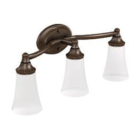 OIL RUBBED BRONZE THREE GLOBE BATH LIGHT