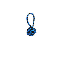 Multipet Nuts for Knots Black/Blue Cotton Rope Ball with Tug Dog Toy Medium 1 pk