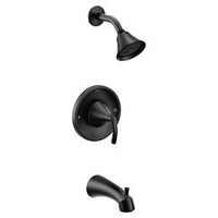 Matte black Posi-Temp(R) tub/shower