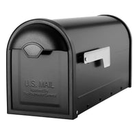 Architectural Mailboxes Winston Classic Galvanized Steel Post Mount Black Mailbox