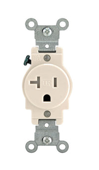 Leviton 20 amps 125 V Single Light Almond Outlet 5-20R 1 pk